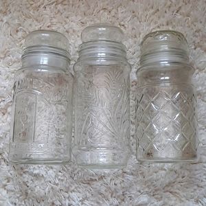 Vintage 1980s Planters Nuts Peanuts Jar With Lid 7-9" Tall Canister Set of 3